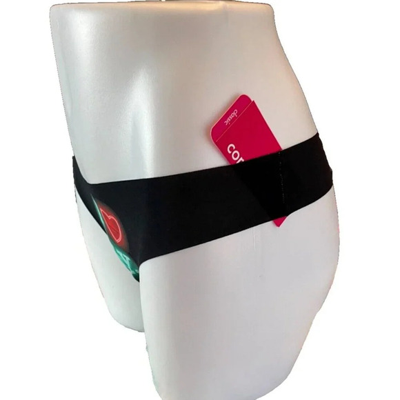 Commando M/L Black I Heart New York Graphic Laser Cut Edges Thong Panties - Picture 3 of 5